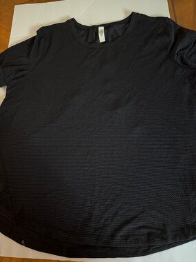lululemon athletica  Black Waffle Crew Tee